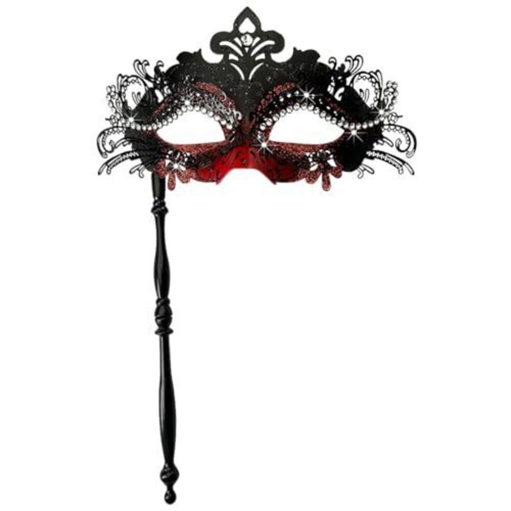 2321 Masquerade Mask with Stick, Handheld Mardi Gras Mask,Venetian Party